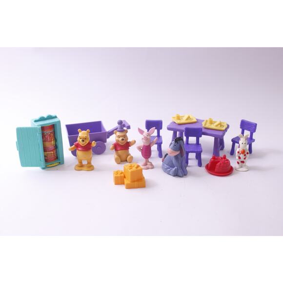 Winnie The Pooh, Birthday Party, Playset, PVC Figure, 1990, Disney Small, PVC Fi - Picture 1 of 3